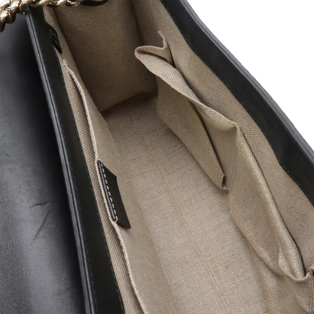 GUCCI Black Leather Horsebit Shoulder Bag - Picture 8 of 10
